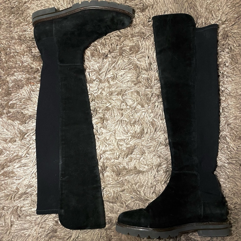 BLK SUEDE STUART WEITZMAN OVER THE KNEE BOOTS SIZE 6